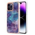 iPhone 16 Pro Max Marble Pattern Electroplated IMD TPU Case