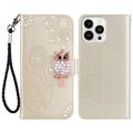 iPhone 16 Pro Max Owl Rhinestone Wallet Case