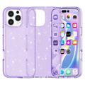 iPhone 16 Pro Max Stylish Glitter Series Hybrid Case - Purple