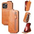 iPhone 16 Pro Zipper Pocket Vertical Flip Case