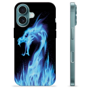 iPhone 16 TPU Case - Blue Fire Dragon