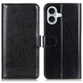 iPhone 16 Wallet Case with Magnetic Closure - Black