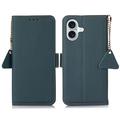 iPhone 16 Wallet Leather Case with RFID - Green