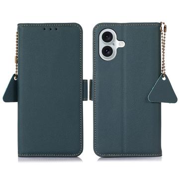 iPhone 16 Wallet Leather Case with RFID - Green