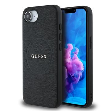 iPhone 16e Guess Grained Classic Logo Hybrid Case - MagSafe Compatible - Black