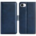 iPhone 16e Wallet Case with Magnetic Closure - Calf Texture - Blue