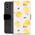 iPhone X / iPhone XS Premium Wallet Case - Lemon Pattern