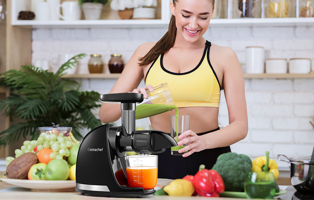 AMZCHEF 1501-GA Slow Juicer - Grey