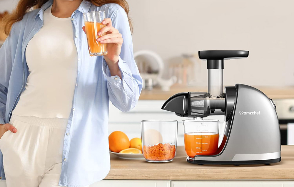 AMZCHEF 1501-GA Slow Juicer - Grey